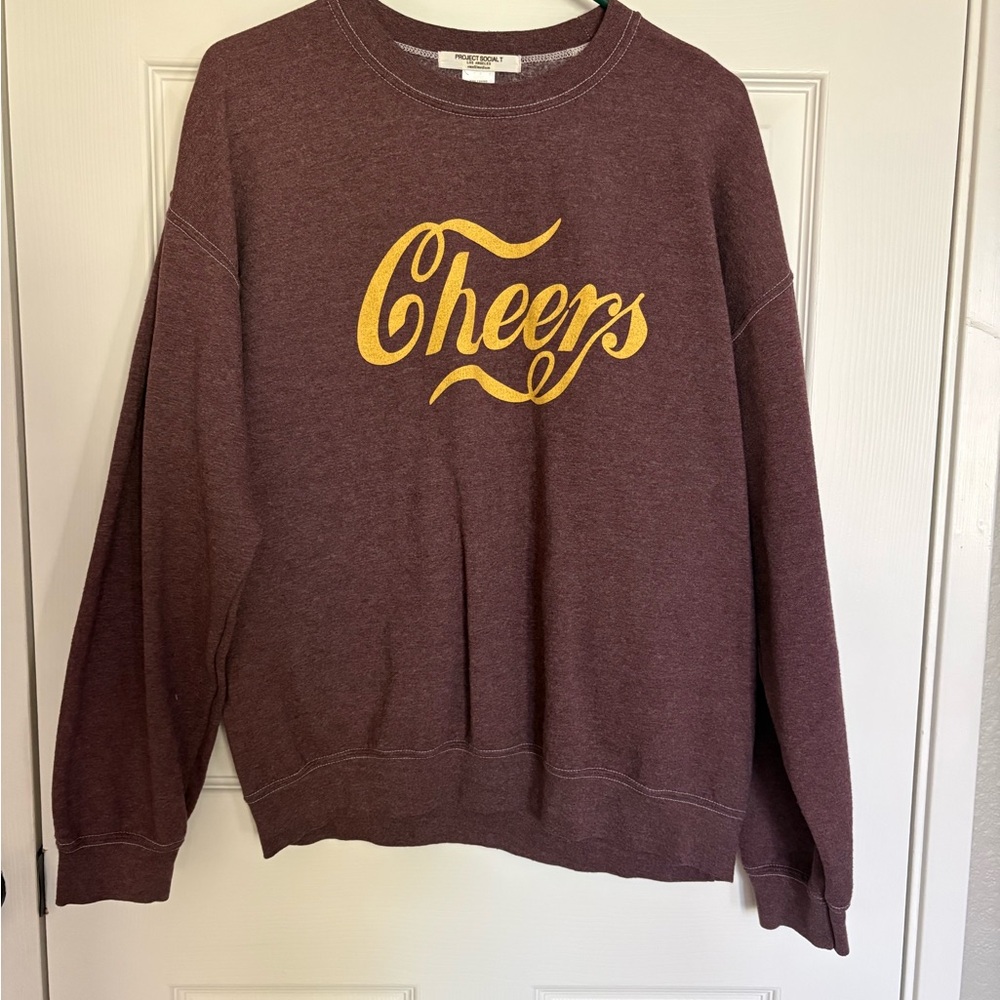 Project Social T Maroon Crewneck Sweatshirt with White Tag